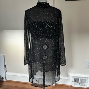 Like New - Sparkle Knit Mesh Mockneck Tunic/Dress
